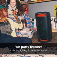 Altavoz HiFi 55W Altavoz de fiesta y karaoke Sony SRS-XV500 BLACK  | IPX4, Rango 20Hz - 20kHz, Bluetooth, USB, Entrada de micrófono y de guitarra, Negro