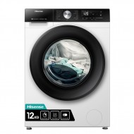 Lavadora HISENSE WF3S1243BW3 de 12Kg Clase A y 1400Rpm  | Blanco, WiFi, Motor Inverter