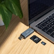 Multilector Tarjetas 2 ranuras Tooq CN43306055  | MicroSD (TransFlash), SD, CF, MS, SD, X-Memory, TF (Micro SD), M2