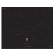 Placa de Inducción 60cm 3 Zonas Fuego 28cm BALAY 3EB965LR  | Negro, 7400W
