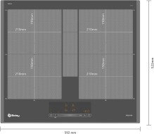 Placa de Inducción Flex 60cm BALAY 3EB960AH  | 4 zonas, Antracita, con Control de temperatura, Home Connect, Control Deslizante