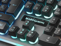 Teclado Gaming / uso profesional de juego H-Mechanical Red Retroiluminado RGB, 13 modos con efecto halo y franja perimetral MARS GAMING MK320ES  | USB (conector chapado en oro)