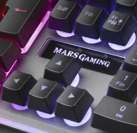 Teclado Juego Domo de goma Retroiluminado Multicolor (RGB) MARS GAMING MK220FR  | USB-A 2.0 (cableado, 1,5 m), Teclado numérico