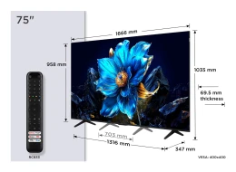 TV TCL Android TV 75" QLED 4K Ultra HD 75P7K  | Dolby Vision, Game Accelerator