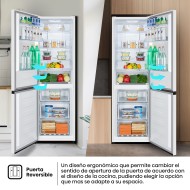Frigo Combi No Frost HISENSE RB390N4DWD Alto 186cm x 59,5cm Clase D 304L Pantalla LED Blanco