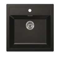 Fregadero Inox cuadrad0 1 Senos MEPAMSA CUBO 56.53  | 1430703975, Negro, 56cm, x 53cm, ( 20cm )