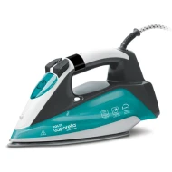 Plancha Plancha de vapor, de viaje, carga continua Cerámica (suela con 480 orificios), anti-rayadura, deslizamiento fácil Vapor continuo 40 g/min POLTI QS220  | Verde, Blanco
