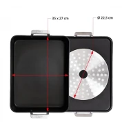 Plancha Grill Menaje Aluminio fundido Rustidera Valira 4687/25  | Adecuado para Asados y rostidos, AIRE IND -, RUSTIDERA 35X27 CM, Negro