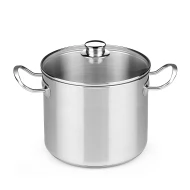 Olla Cristal 30cm 17L Olla BRA A343937  | Adecuado para Profesional, Gas, Eléctrica, todos los fuegos incluida inducción, Plata