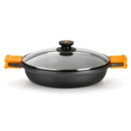 Olla acero inoxidable 20cm 1,5L Cacerola BRA A270520  | Adecuado para todas las cocinas incluyendo inducción, inoxidable, Naranja