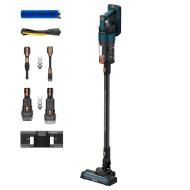 Aspirador Escoba Ciclónico 415W 33.6 V 23.500 Pa TAURUS Homeland Ultimate Digital  | 73dB, 230 m2 Radio, Wash, Negro, Azul