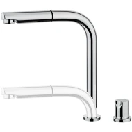 Grifo de cocina Caño alto Extraíble y retráctil Altura Max 28,9cm TEKA AUK 983 EXT Bajo Ventana  | CROMO