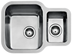 Fregadero Bajo encimera Acero inoxidable Rectangular 2 Senos TEKA BE 1½C 625 REV  | SERIE SPACE, PNC, 10125160, Inox, 62,4cm, x 46,4cm, ( 20cm )