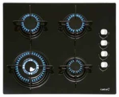 Placa a Gas 59cm CATA CIB 6031 BK  | 4 Zonas, Butano, Negro, Superficie Cristal, Fuego 20cm, 8000W