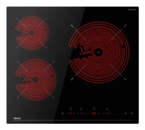 Placa Vitrocerámica 59cm 3 Zonas Fuego 32cm Teka TBC63120  | Negro, 6700W