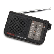 Radio Analógico con Altavoz Personal AIWA Rs-55  | AM, FM, a 2x AA (pilas alcalinas incluidas), Negro
