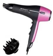 Secador de pelo 2200W Estándar ORBEGOZO SE 2320  | 2 Velocidades, 3 Temperaturas, MOTOR DC, Con luz LED, REF 16259, Negro, Rosa