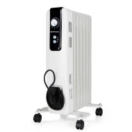 Radiador Radiador de aceite 1500W 7 Elementos ORBEGOZO RH 1500  | MICA, Blanco, Colocación Ruedas pivotantes multidireccionales y asa para transporte