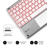 Teclado Membrana Retroiluminado SUBBLIM SUB-KBT-SMBT50  | Bluetooth, Conexión Bluetooth, Conexión Inalámbrica 2.4 GHZ, Conexión con cable USB
