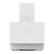 Campana Decorativa de Pared Inclinada HYUNDAI HCPD600AB 60cm Clase A Booster Luz LED Cristal blanco  | 800 m³/h, 64dB, Niveles Extracción 4