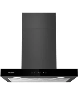 Campana Decorativa T Invertida HYUNDAI HCTT70DCB00 70cm Clase A++ Táctil Booster Cristal negro  | 958m³/h, 68dB, Niveles Extracción 3
