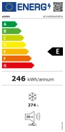 Congelador vertical 185,5cm 59,5cm 274L Clase E ASPES ACV185601ENFDX Inox