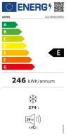 Congelador vertical 185cm 60cm 274L Clase E ASPES ACV185601ENFD Blanco