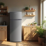 Frigorífico de 2 puertas ASPES AF145503EX Alto 143cm x 55cm Clase E Inox  | 206 L, Frío Cíclico