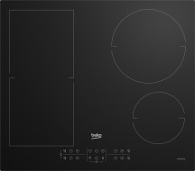 Placa de Inducción 60cm 4 zonas de inducción con 1 zona flexible Fuego 21cm BEKO HII 64200 FMT  | Negro, 7200W