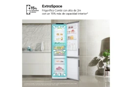 Frigo Combi No Frost LG GBV22NCCPY Alto 203cm x 59,5cm Clase C 419L Pantalla Sí Inox