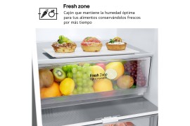 Frigo Combi No Frost 186cm x 60cm Clase D LG GBV21NCDPY 344L Pantalla Sí Inox