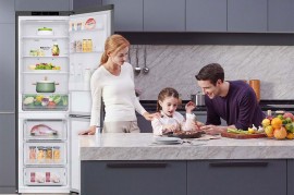 Frigo Combi No Frost 186cm x 59,5cm Clase E LG GBP31DSLZN 374 litros Pantalla Sí Inox grafito